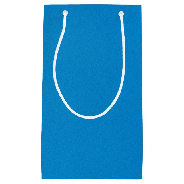 Bright Cerulean Blue with Grainy Texture Small Gift Bag (Front)