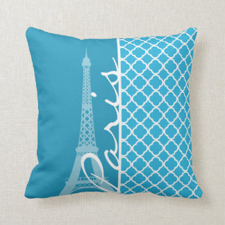 Bright Cerulean Quatrefoil Cushion