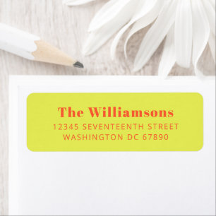 Bright Chartreuse Orange Typography Return Address
