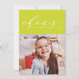 Bright cheer Christmas one photo Holiday Card