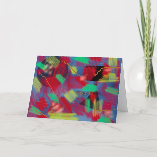 Bright & Cheerful Abstract Digital Art Blank Card (Front)