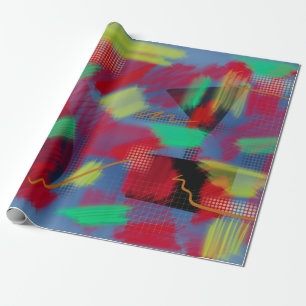 Bright & Cheerful Abstract Digital Art Wrapping Paper