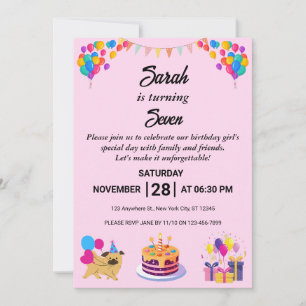 Bright & Cheerful Birthday Invitation Card