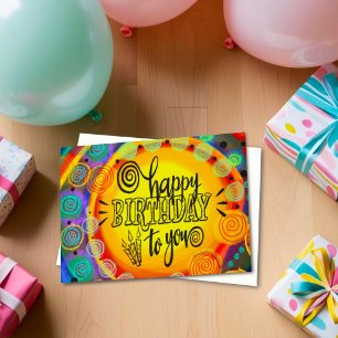 Bright Cheerful Celebrate You Fun Birthday Kids Card