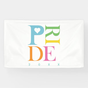 BRIGHT CHEERFUL COLOURFUL FUN PRIDE TYPOGRAPHY BANNER
