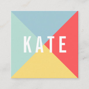 Bright Cheerful Colours Square Business Card