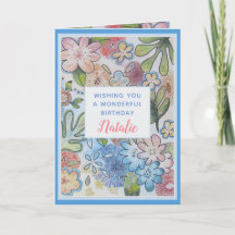 Bright Cheerful Flower Happy Birthday Custom Card
