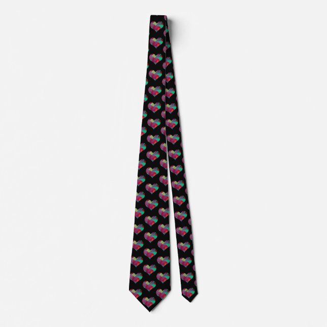 Bright & Cheerful Heart Shape Tie (Front)