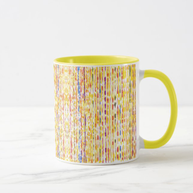 Bright Cheery Rainbow Raindrops Stripes Mugs (Right)