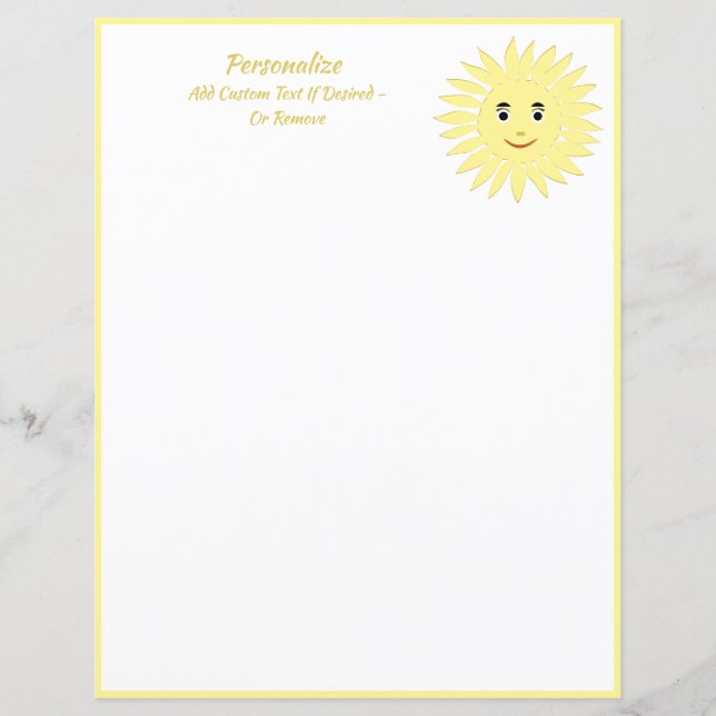 Bright & Cheery Smiling Summer Sun Personalised (Front)