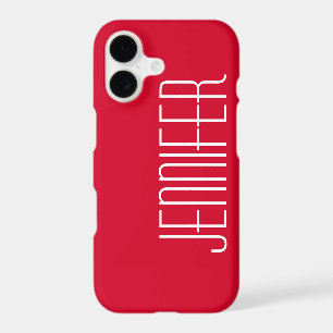 Bright Cherry Red, Minimalist, Jumbo Custom Name