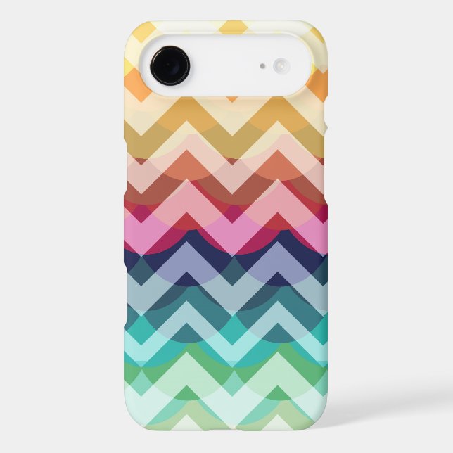 Bright Chevron Scallop Summer Pattern iPhone Case (Back)