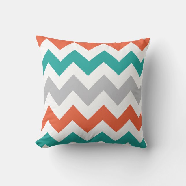 Bright Chevron Throw Pillow (Front)
