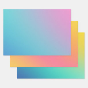 Bright Chic Colorful Ombre Gradient Wrapping Paper Sheet