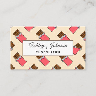 Bright Chocolate Bar Pattern Sweet Treat Colourful Business Card
