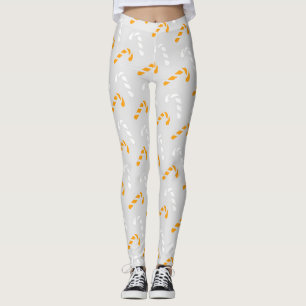 Bright Christmas Candy Canes Pattern Leggings