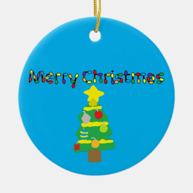 Bright Christmas Ceramic Tree Decoration (Front)