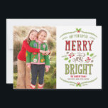 Bright Christmas Holiday Photo Card<br><div class="desc">Celebrate the season with this modern and stylish holiday card from Berry Berry Sweet. Visit WWW.BERRYBERRYSWEET.COM for more of our stylish holiday collections.</div>