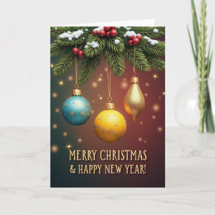 Bright Christmas Ornament Bokeh Card