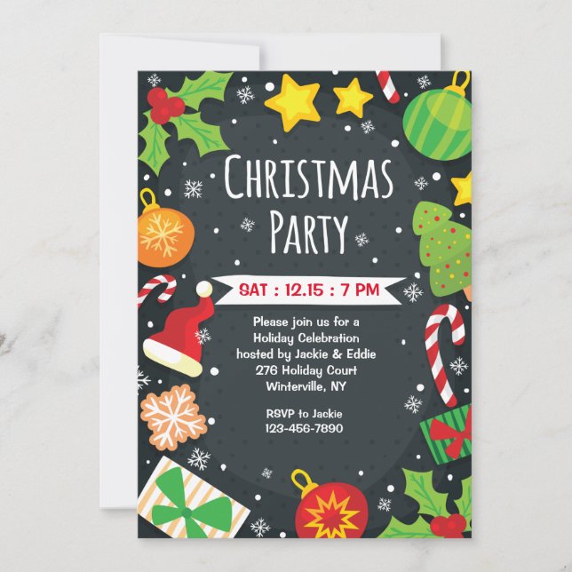 Bright Christmas Party Invitation (Front)