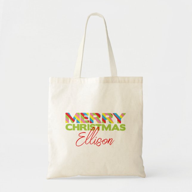 Bright Christmas Personalised Tote Bag (Front)