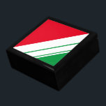 Bright Christmas Red Green White Diagonal Stripes Gift Box<br><div class="desc">This modern,  sleek design features three white different width,  diagonal parallel stripes against colourful bright red and green backgrounds.</div>