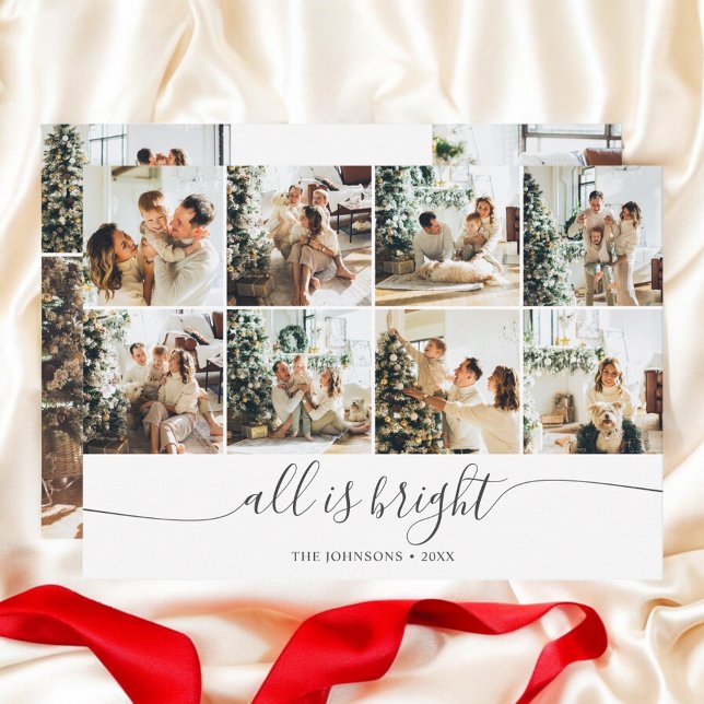 Bright Christmas Script Photo Holiday Card (Creator Uploaded)