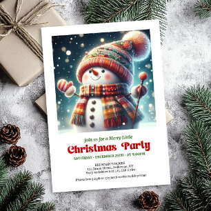 Bright Christmas snowman kids invite festive