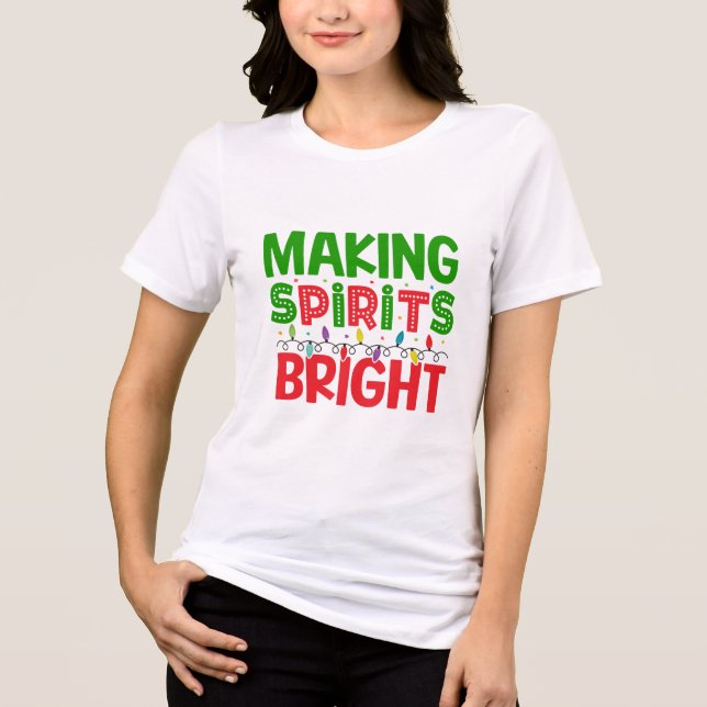Bright Christmas Spirit Tri-Blend Shirt (Front)