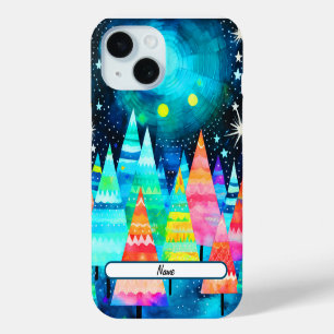 Bright Christmas Trees iPhone 15 Case