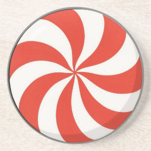 Bright, Christmas/winter peppermint Coaster