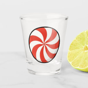 Bright, Christmas/winter peppermint Shot Glass
