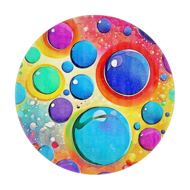 Bright Circle Pop Art Cutting Board (Front)