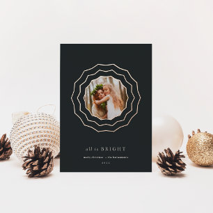 Bright Circle Single Photo Foil Holiday Card