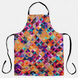 Bright Circles Abstract Vintage Background Apron