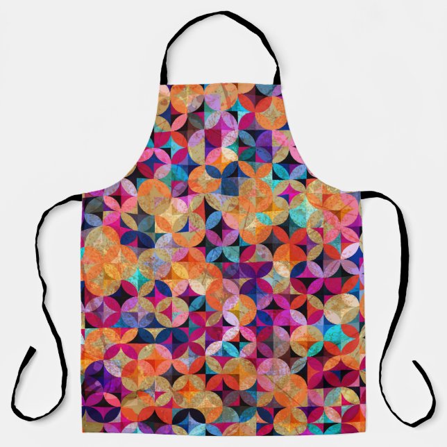 Bright Circles Abstract Vintage Background Apron (Front)