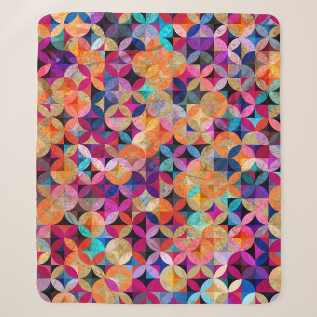 Bright Circles Abstract Vintage Background Sherpa Blanket (Front)