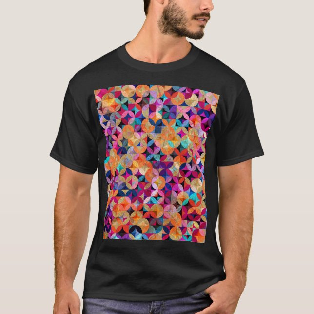 Bright Circles Abstract Vintage Background T-Shirt (Front)