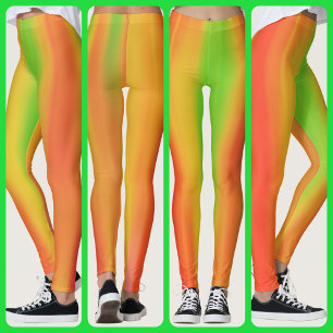 Bright Citrus Colours Orange Yellow Green Leggings
