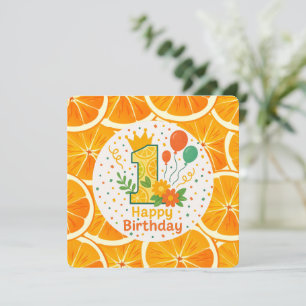 Bright Citrus First Birthday Invitation