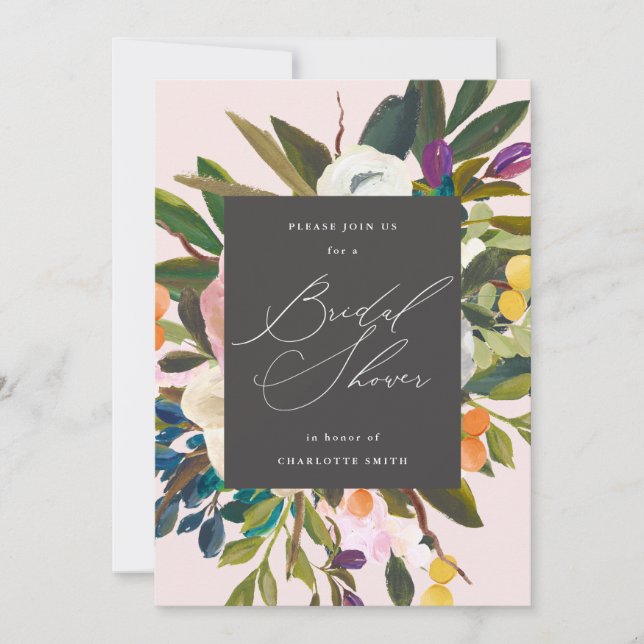 Bright Citrus Flowers | Bridal Shower Invitation (Front)