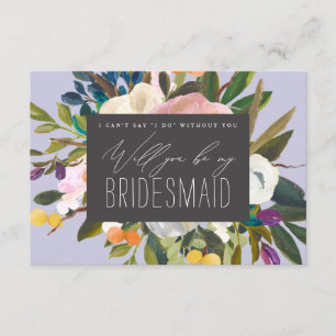 Bright Citrus Flowers Will you be my bridesmaid Invitation