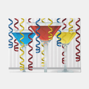 Bright cocktail and ribbon doormat