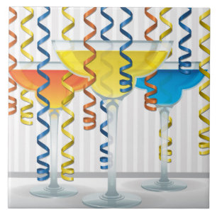 Bright cocktail and ribbon tile