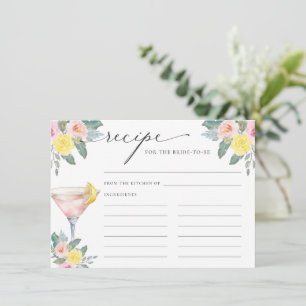 Bright Cocktail Recipe for The Bride To Be Enclosure Card