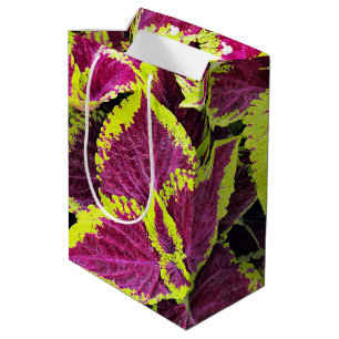 Bright Coleus Leaf Design Medium Gift Bag