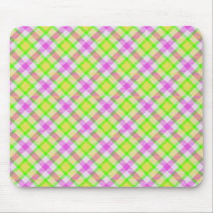 Bright Color Plaid Mouse Mat