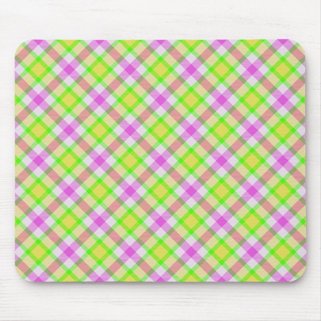 Bright Color Plaid Mouse Mat (Front)