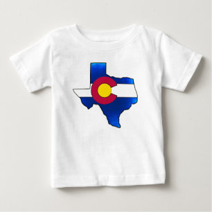 Bright Colorado flag Texas outline infant tshirt