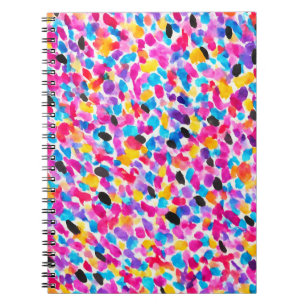 Bright Colored Abstract Watercolor  Notebook